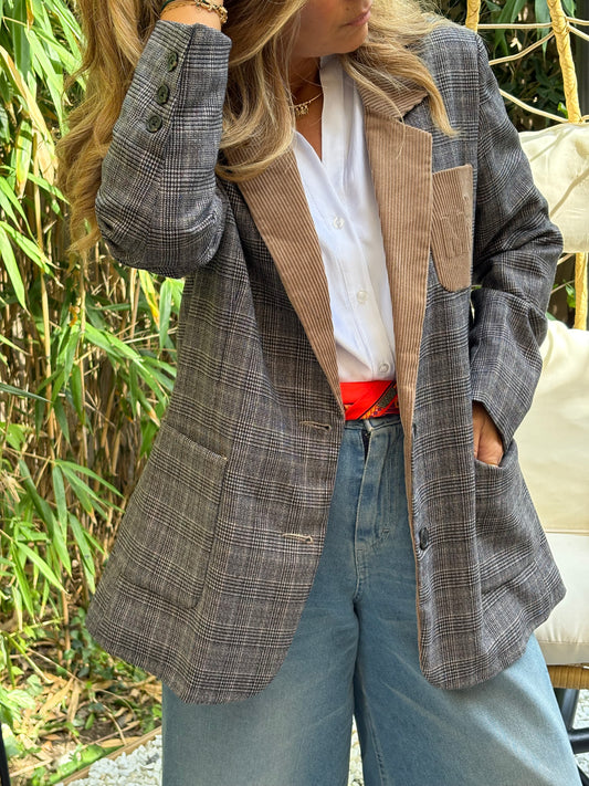 ME369 - Tatum Classic Gray Plaid Jacket